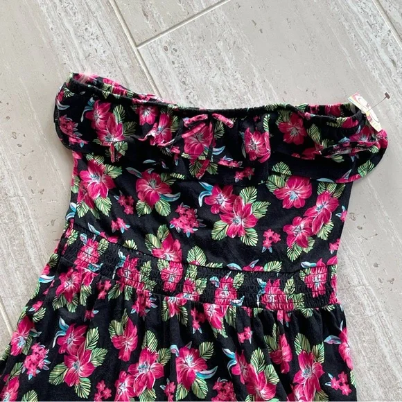 Floral OP Strapless Dress - Black and Pink new with tags - Picture 2 of 8